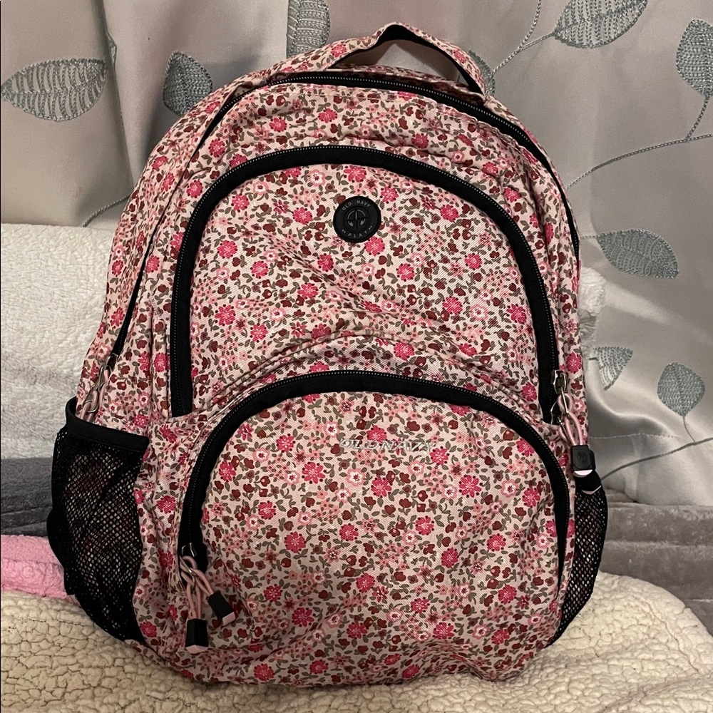 EUC Old Navy Pink Floral Backpack (very clean)